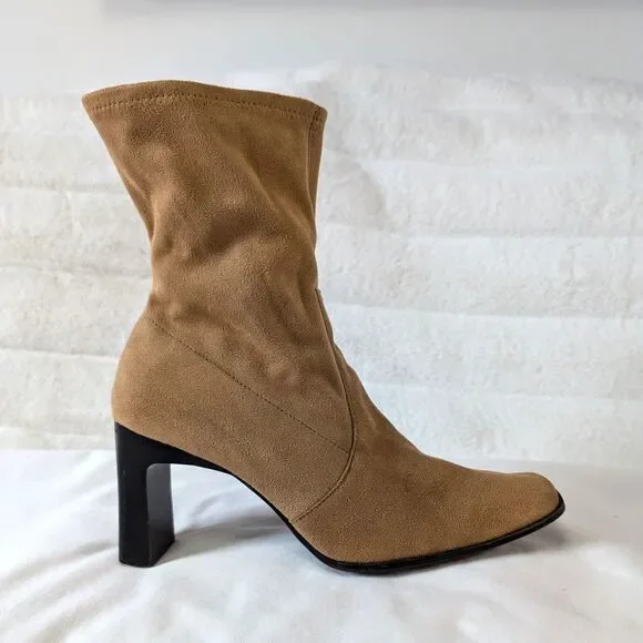 Predictions Square Toe Block Heel Suede-Like Ankle Boots - Picture 2 of 8